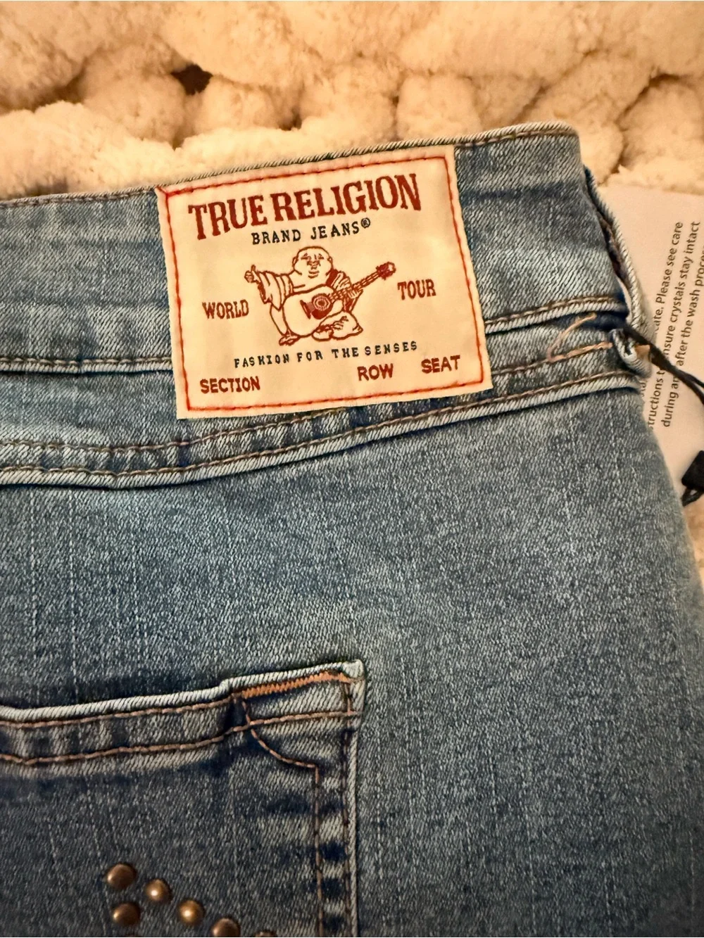 NWT True Religion Denim Studded Mini Skirt  size 40